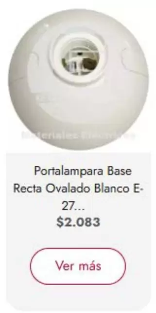 Portalampara Base Recta Ovalado Blanco E-