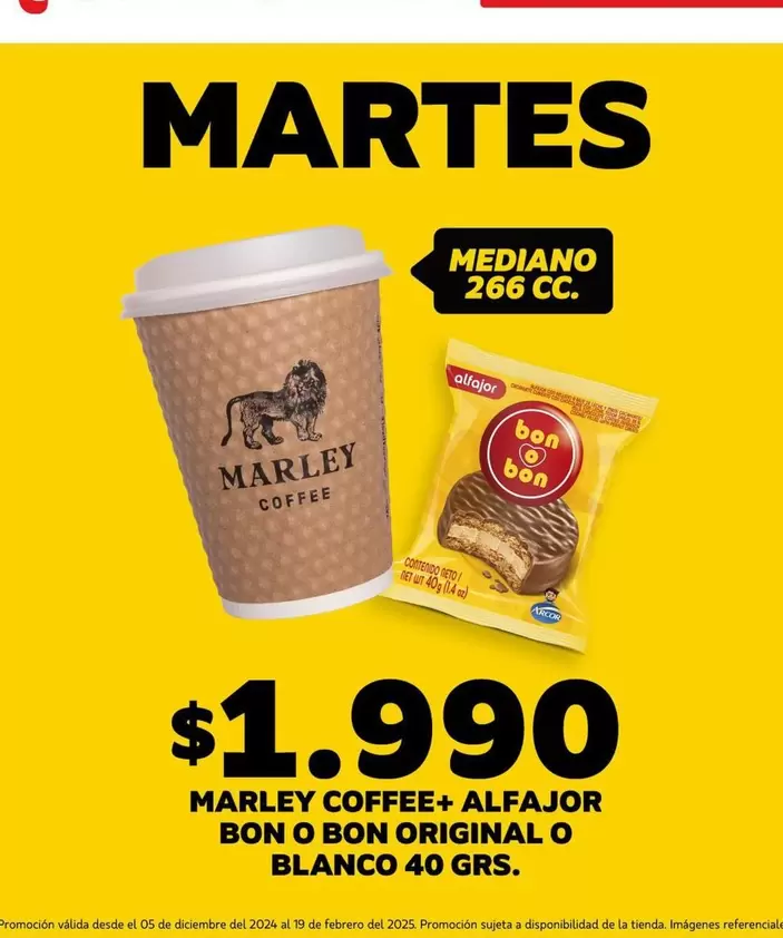 Martini - Marley Coffee+ Alfajor Bon O Bon Original O Blanco