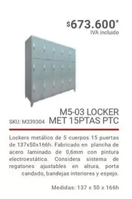 Porta - M5-Q3 Locker Met 15Ptas Ptc