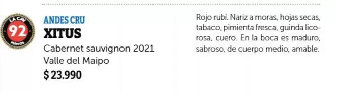 Andes - Cabernet Sauvignon 2021