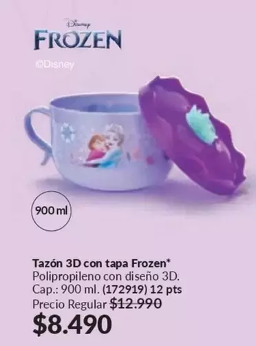 Frozen - Tazón 3d Con Tapa