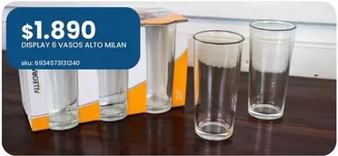 Allegra - Display 6 Vasos Alto Milan