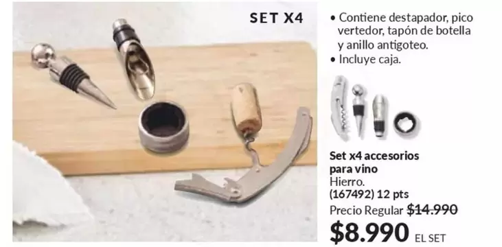 Set X4 Accesorios Para Vino