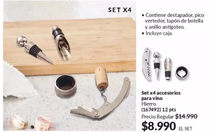 Set X4 Accesorios Para Vino