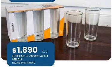 Allegra - Display 6 Vasos Alto Milan