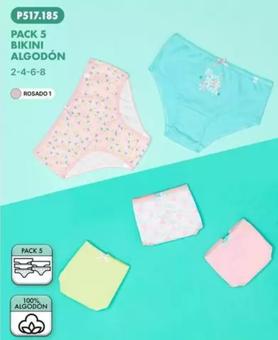 Pack 5 Bikini Algodon