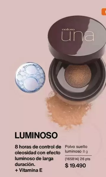 Control - 8 Horas De  De Polvo Suelto Oleosidade Con Efecto Luminosa De Larga Durazcion + Vitamina E
