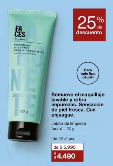 120 - Remueve El Maquillaje Lavable Y Retra Impurezas, Sensacion De Piel Fresca, Con Enjuague