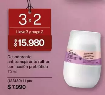 Tododía - Desodorante Antitranspirante Roll-on Con Accion Prebiotica