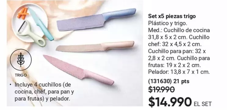 Chef - Set X5 Piezas Trigo