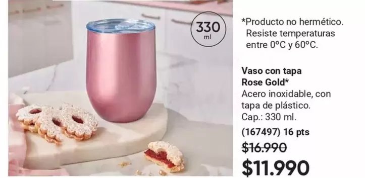 Gold - Vaso Con Tapa Rose