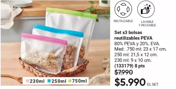 Set X3 Bolsas Reutilizables