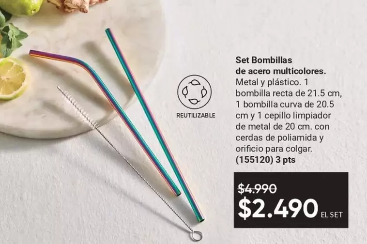 Metal - Set Bombillas De Acero Multicolores