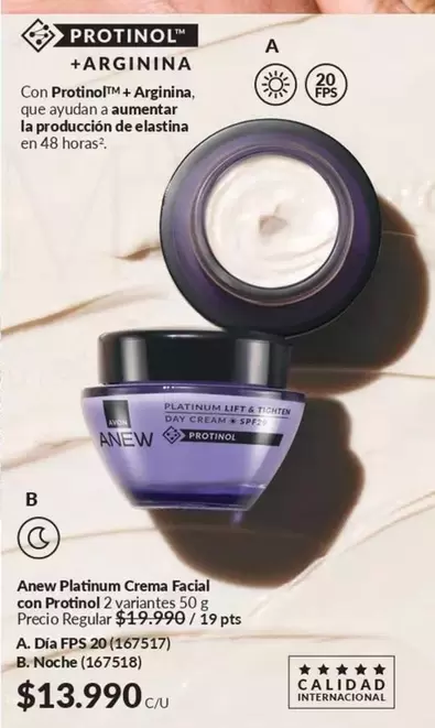 Anew -  Platinum Crema Facial Con Prothol