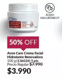 Care+ - Avon Care Crema Facial Hidratante Renovadora