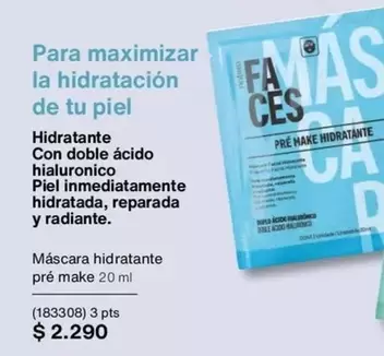 Hidratante Con Doble Ácido Hialuronico Piel Inmediatamente Hidratada, Reparada Y Radiante
