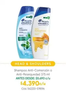 Head & Shoulders - Shampoo Anti-Comenzon O Anti-Resequedad