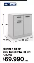 Mueble Base Con Cubierta 80 Cm