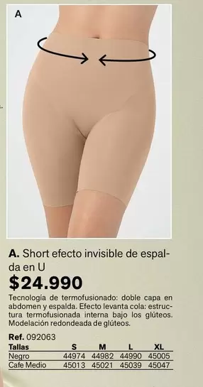 Short Efecto Invisible De Espal- Da En U