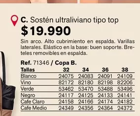 Sosten Ultraliviano Tipo Top