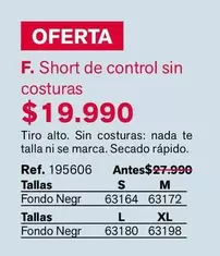 Control - Short De  Sin Costuras