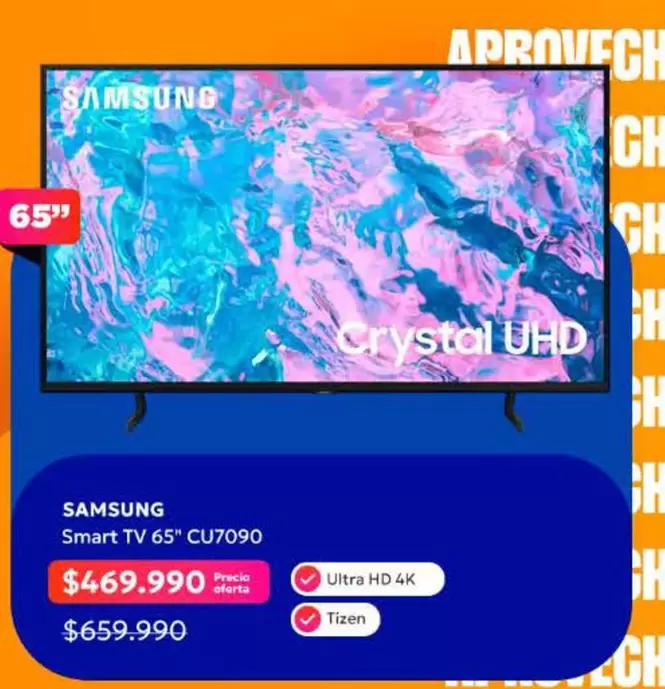 Samsung - Smart Tv 65" Cu7090