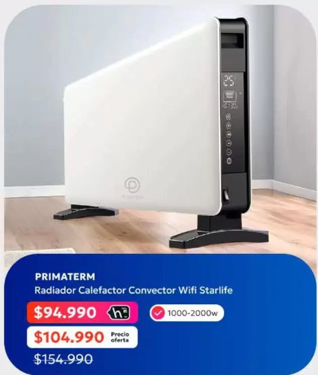 Radiador Calefactor Convector Wifi Starlife