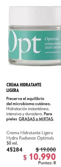Optimals - Crema Hidratante Ligera