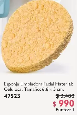 Esponja Limpiadora Facial Material Celulosa. Tamano