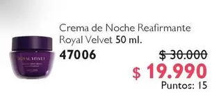 Royal - Crema De Noche Reafirmante  Velvet