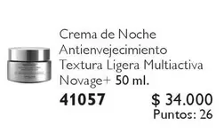 Novage - Crema De Noche Antienvejecimiento Textura Ligera Multiactiva  + 41057