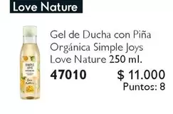 Natur - Gel de ducha con piña Orgánica Simple Joys Love e
