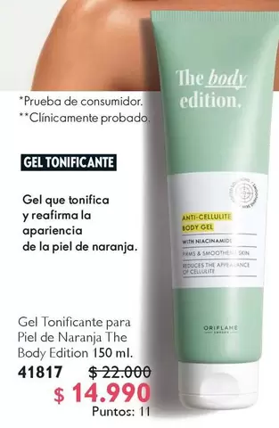 Gel Tonificante Para Piel De Naranja The Body Edition