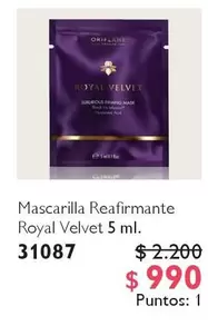 Royal - Mascarilla Reafirmante  Velvet 5Ml. 31087
