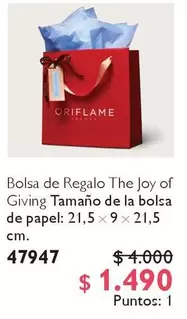 Bolsa De Regalo The Joy Of Giving Tamano De La Bolsa De Papel 21,5 9x21,5 Cm.