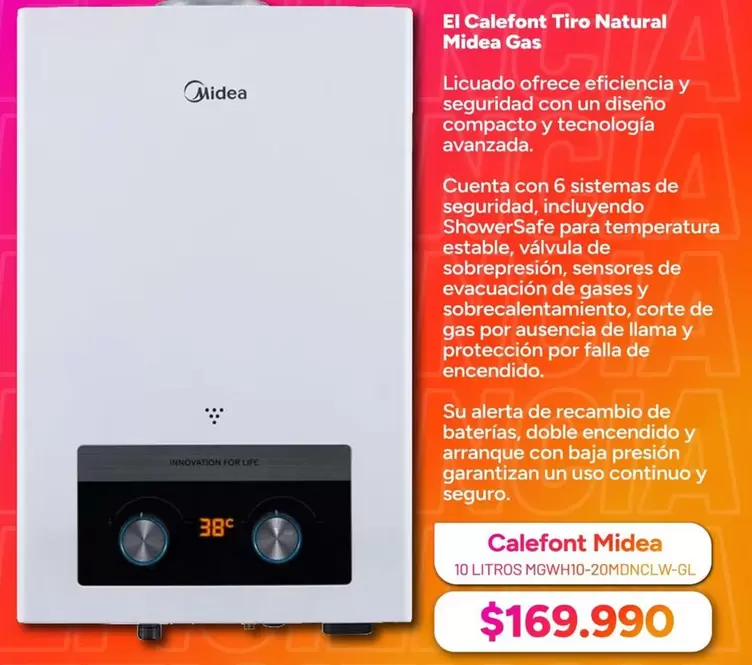 Midea - Calefont Trio Natural