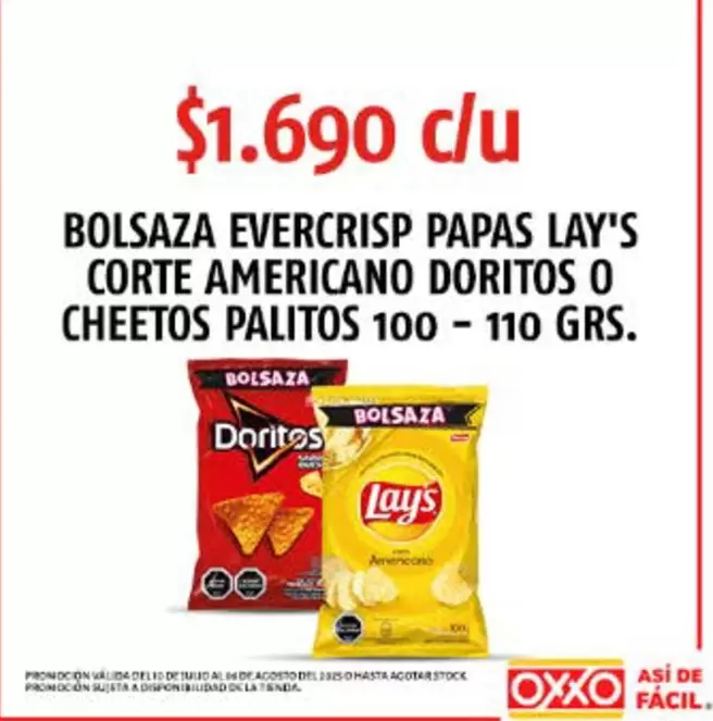 Evercrisp - Bolsaza  Papas Lay's Corte Americano Doritos O Cheetos Palitos