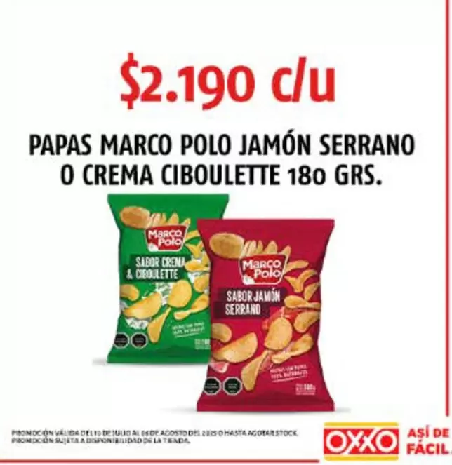 Marco Polo - Papas  Jamón Serrano O Crema Ciboulette
