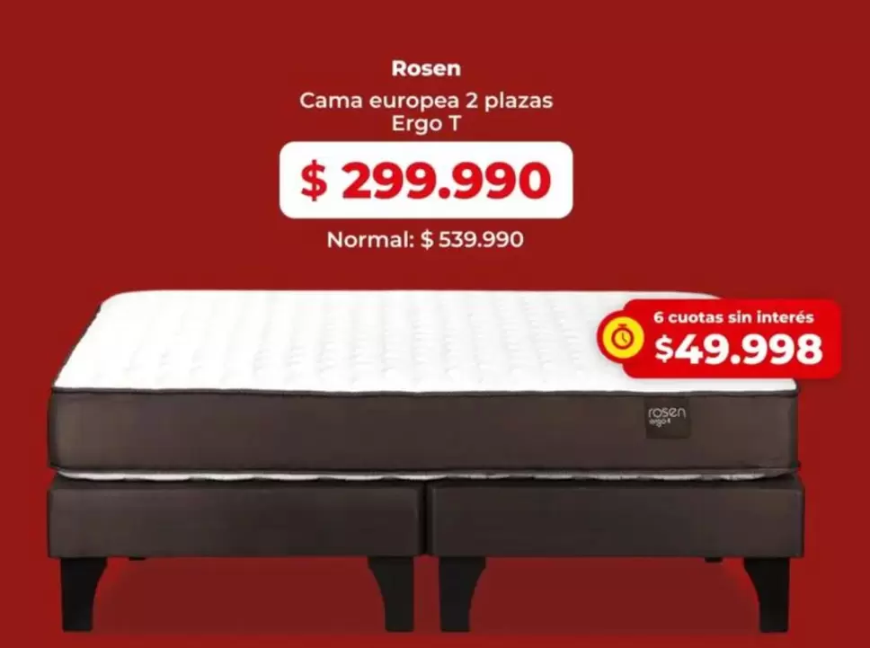 Rosen - Cama Europea 2 Plazas Ergo T