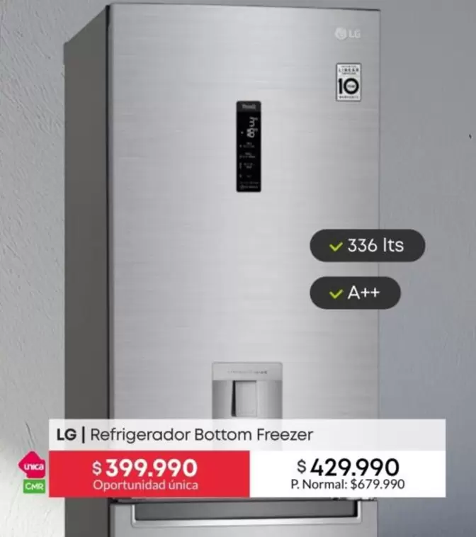 LG - Refrigerador Freezer