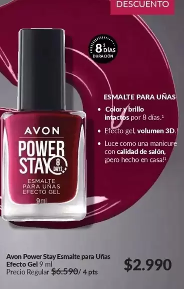 Power - Avon  Stay Esmalte Para Unas Efecto Gel