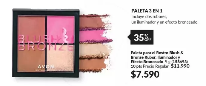 Paleta Para El Rostro Blush & Bronze Rachar, Luminadora Y Ficeta Bronzeda