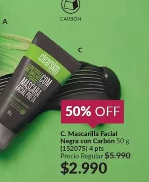 Clearskin - Mascarilla Facial Negra Con Carbon