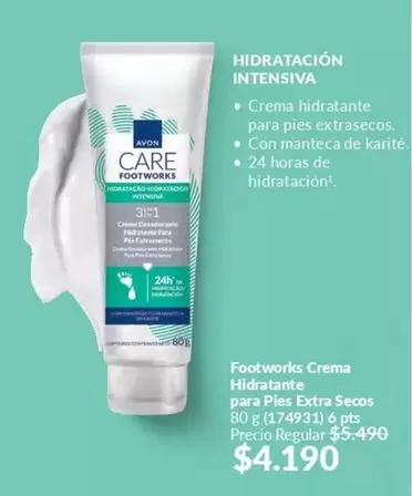 Care+ - Footworks Crema Hidratante Para Pies Extra Secos
