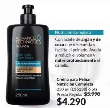 Advance Techniques - Crema Para Peinar Nutricion Completa