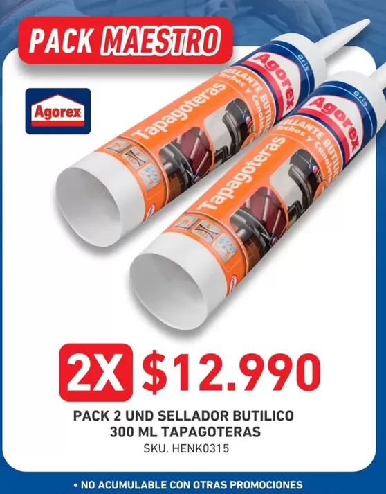 Agrosuper - Pack 2 Und Sellador Butlico 300 Ml Tapagoteras