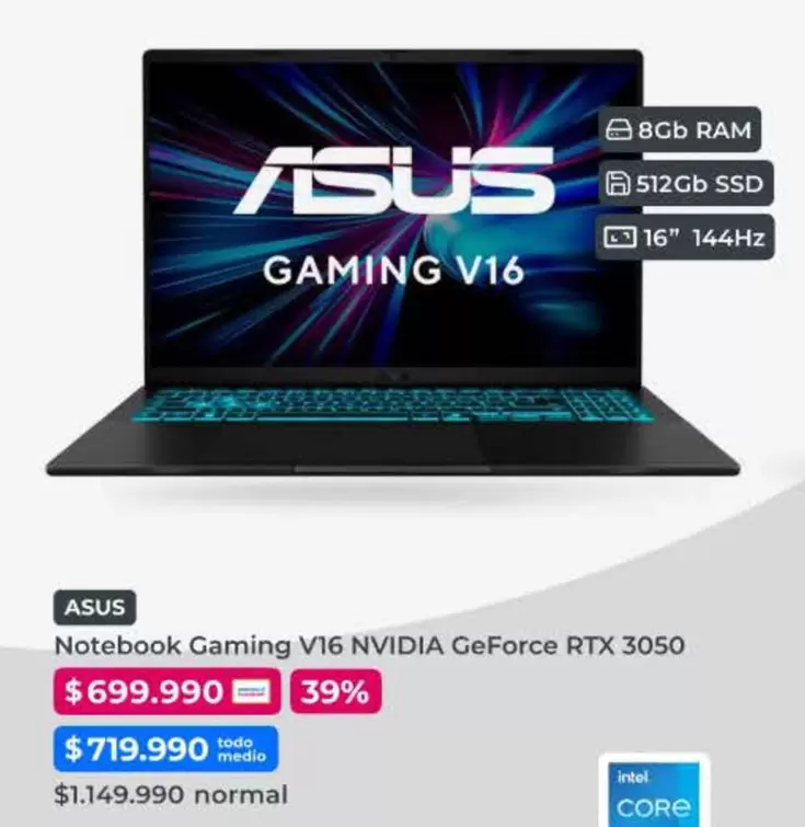 Asus - Notebook Gaming V16 Nvidia Geforce Rtx 3050