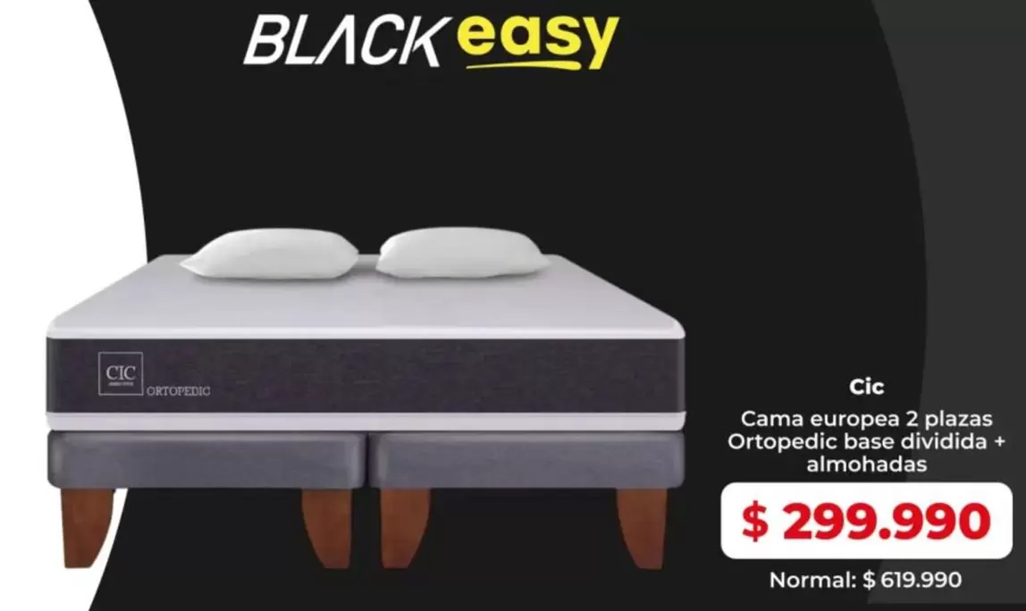 Cic - Cama Europa 2 Plazas Ortopedic Base Divánda + Immoblads