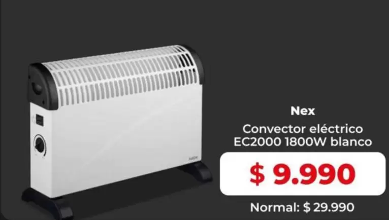 Nex - Convector Eléctrico EC2000 1800W Blanco