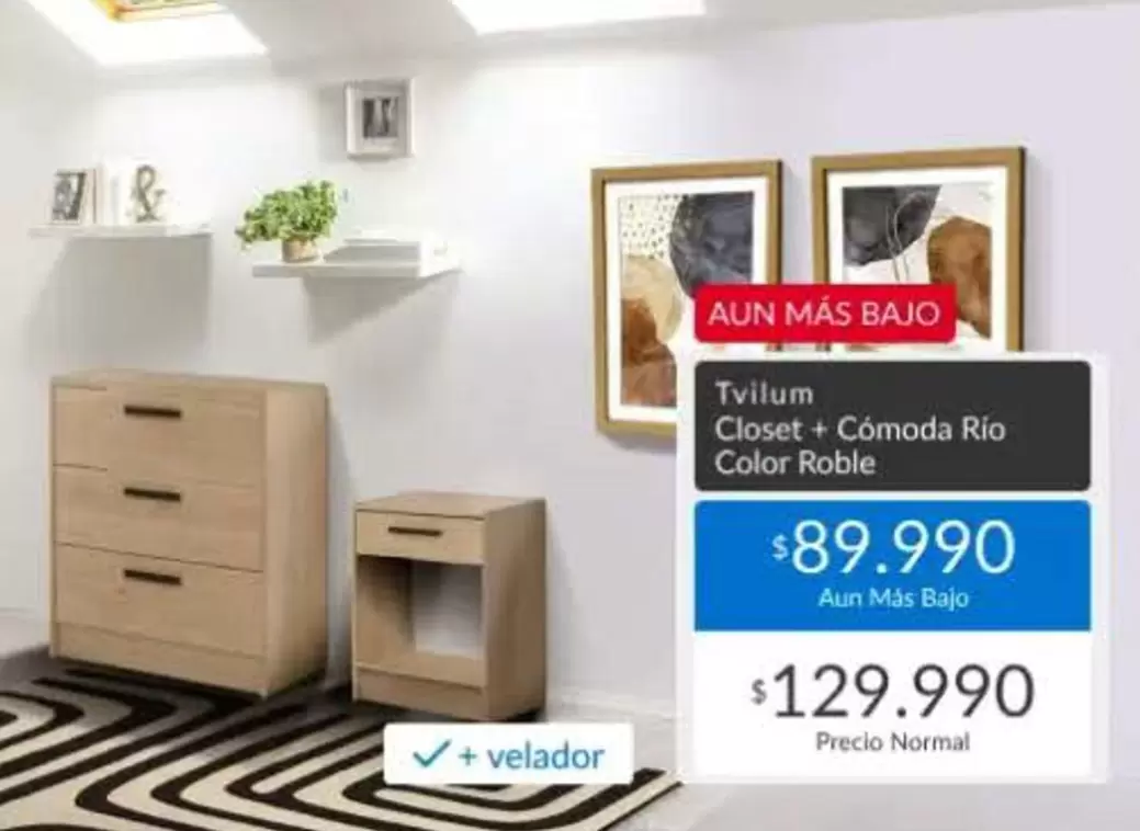 Tvlum Closet+ Cómoda Rio Color Roble